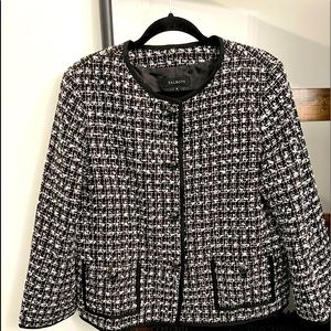 Talbots size 16 tweed jacket. Black and white.